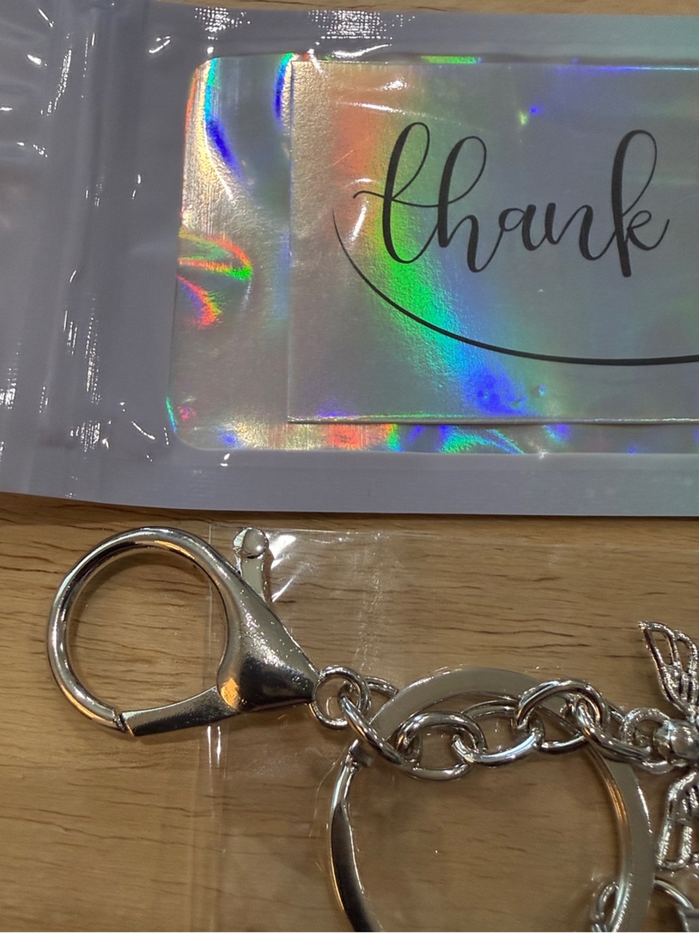 Beaded Angel Keychain with Silver Accents - Multicolor - Picture 3 of 9